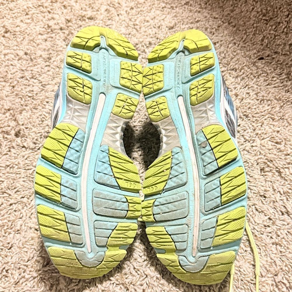 ASICS Steal,Teal & Lime Green Gel Nimbus Athletic Shoes - Picture 5 of 5